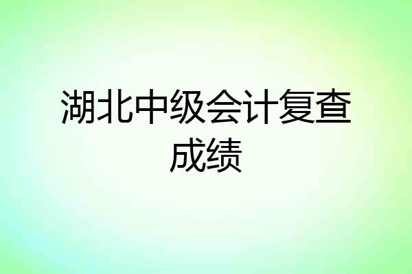 湖北中级会计复查成绩
