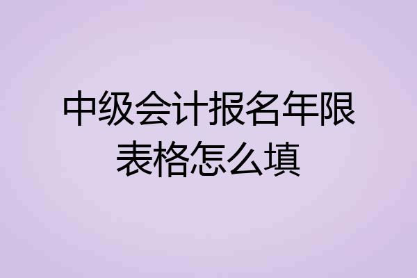 中级会计报名年限表格怎么填