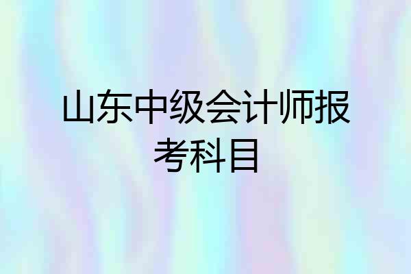 山东中级会计师报考科目