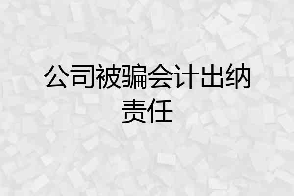 公司被骗会计出纳责任