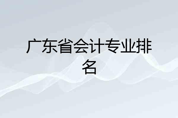 广东省会计专业排名
