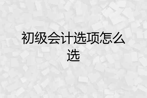 初级会计选项怎么选