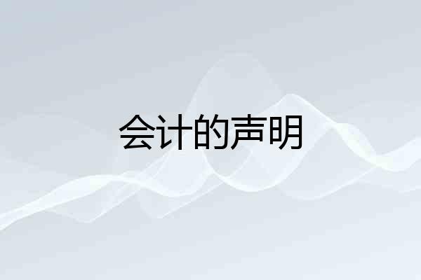 会计的声明