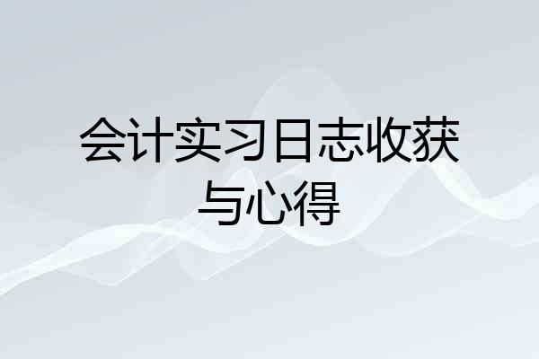 会计实习日志收获与心得