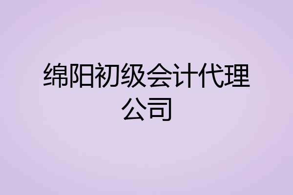 绵阳初级会计代理公司