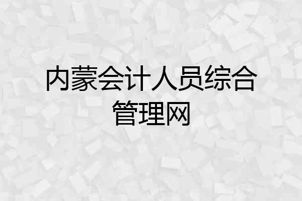 内蒙会计人员综合管理网