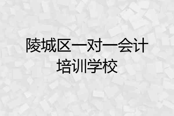 陵城区一对一会计培训学校