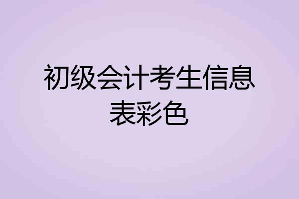 初级会计考生信息表彩色