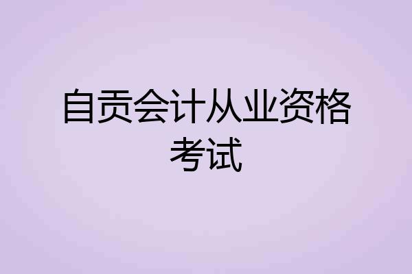 自贡会计从业资格考试