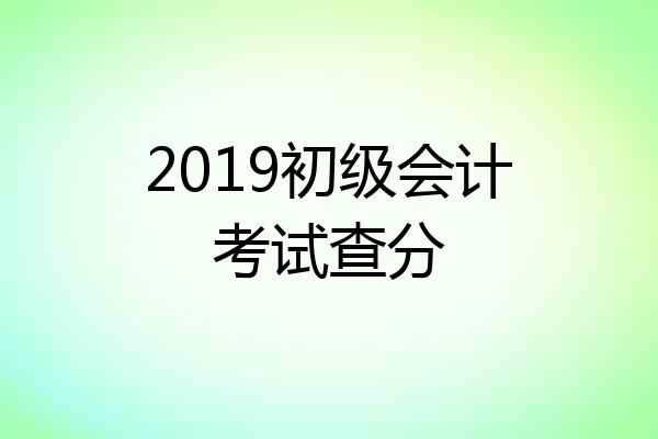 2019初级会计考试查分