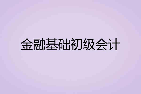 金融基础初级会计