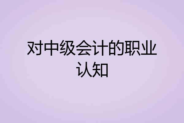 对中级会计的职业认知