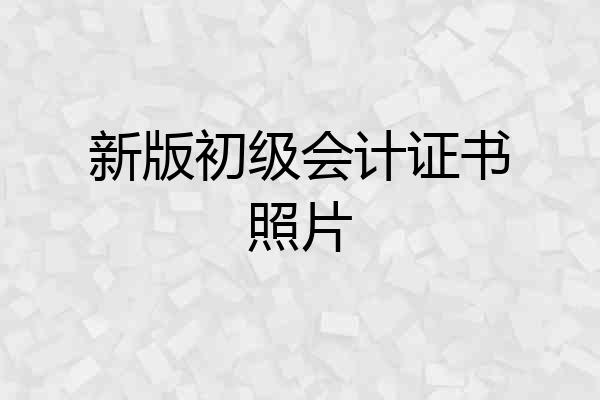 新版初级会计证书照片