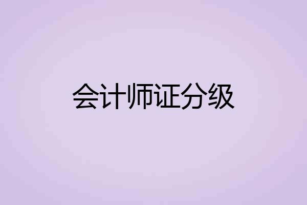 会计师证分级