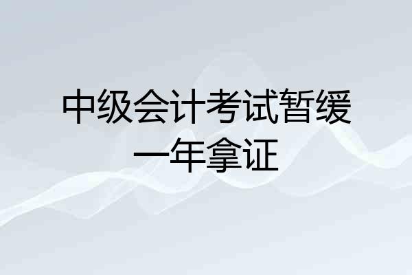 中级会计考试暂缓一年拿证