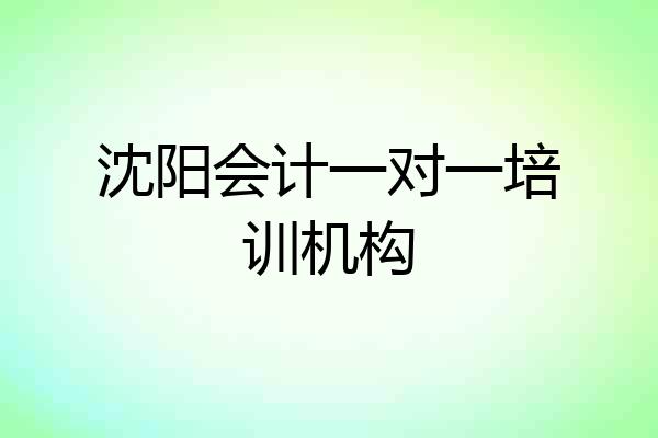 沈阳会计一对一培训机构