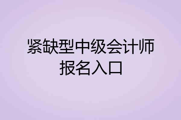 紧缺型中级会计师报名入口