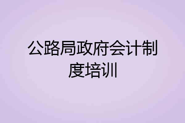公路局政府会计制度培训