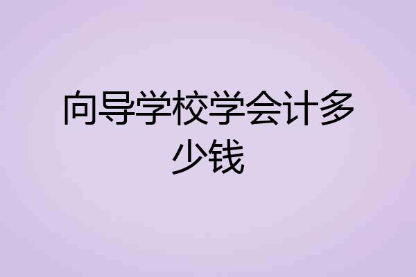 向导学校学会计多少钱