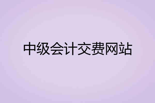 中级会计交费网站