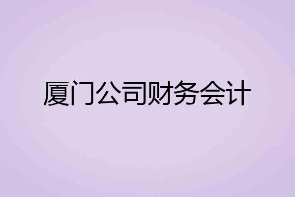 厦门公司财务会计
