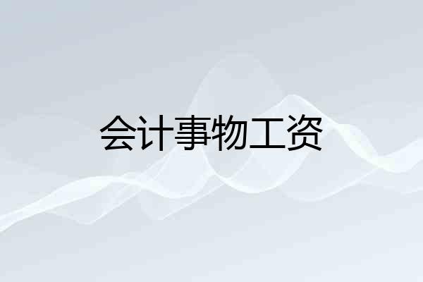 会计事物工资