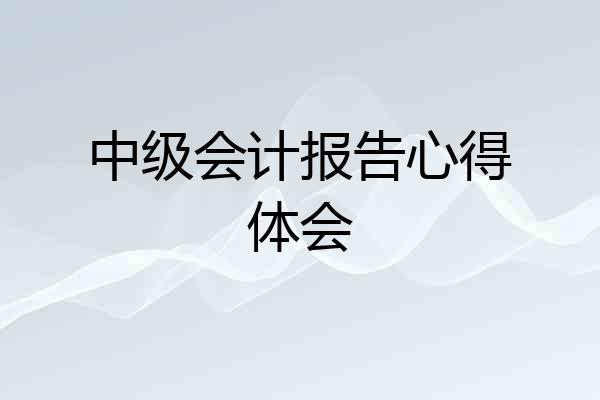 中级会计报告心得体会