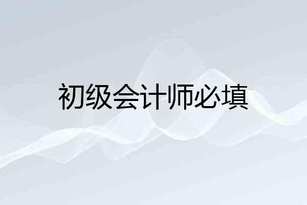 初级会计师必填