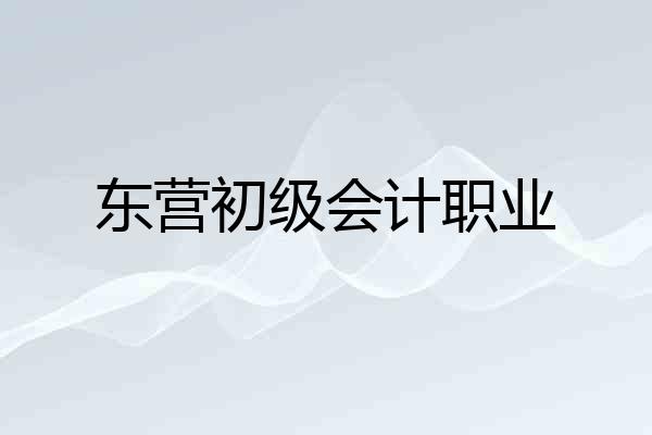东营初级会计职业