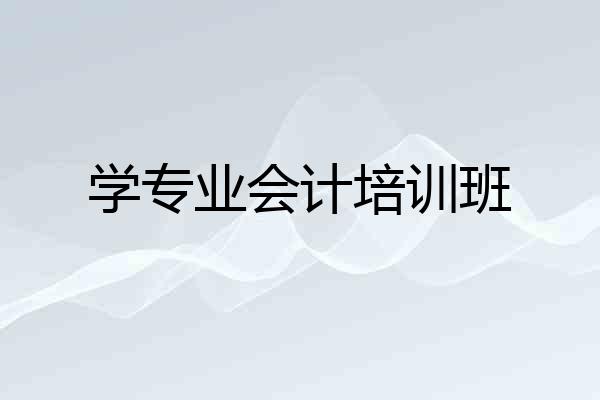 学专业会计培训班