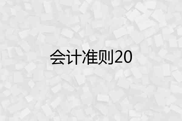会计准则20
