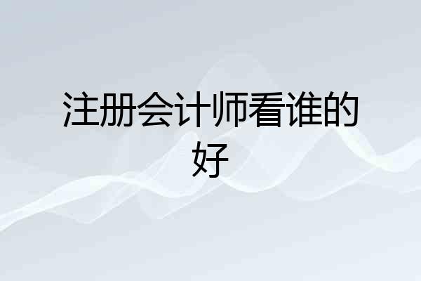 注册会计师看谁的好