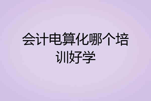 会计电算化哪个培训好学