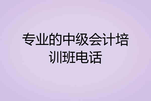 专业的中级会计培训班电话