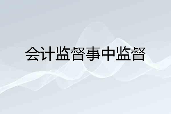 会计监督事中监督