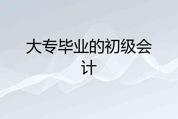 大专毕业的初级会计