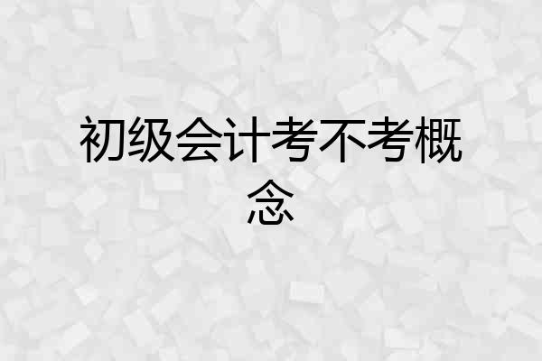 初级会计考不考概念