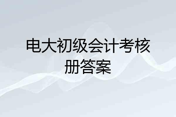 电大初级会计考核册答案