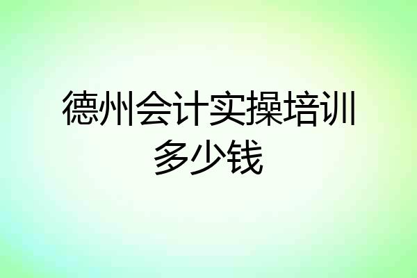 德州会计实操培训多少钱