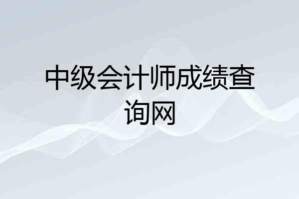 中级会计师成绩查询网