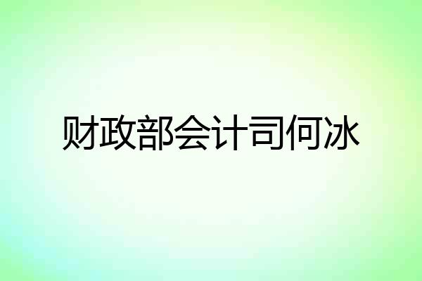 财政部会计司何冰