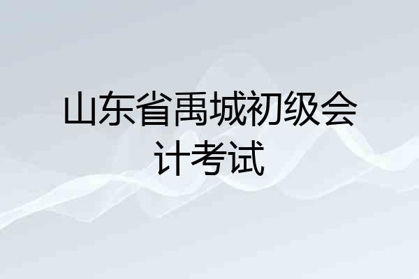 山东省禹城初级会计考试