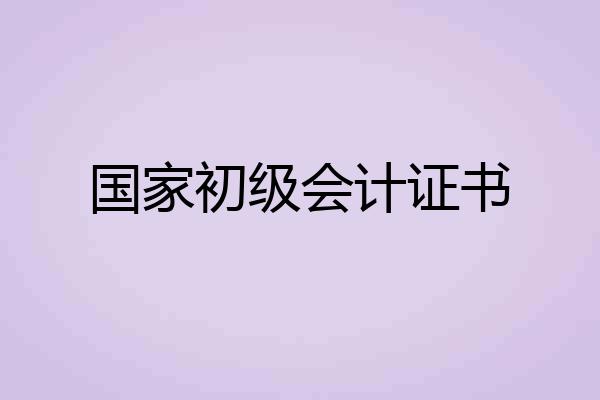国家初级会计证书