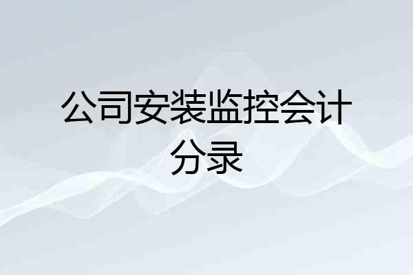 公司安装监控会计分录