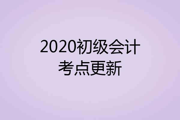 2020初级会计考点更新