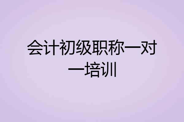 会计初级职称一对一培训