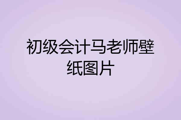 初级会计马老师壁纸图片