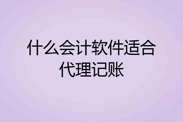什么会计软件适合代理记账