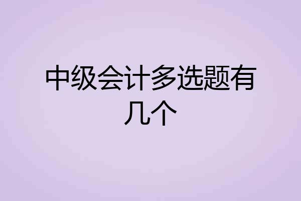 中级会计多选题有几个