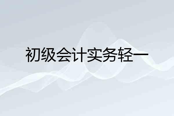 初级会计实务轻一